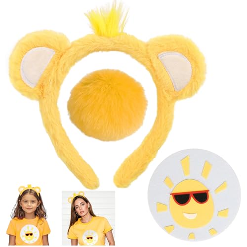 iZoeL Karneval Bär kostüm Kinder Damen, Bärenohren Haarreif Schwanz Aufkleber Karneval Kostüm Accessorie, Bär Kopfbedeckung Faschingskostüme Halloween Mottoparty von iZoeL