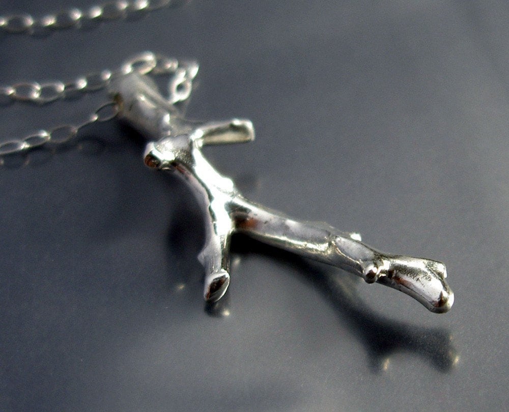 Korallen Meereszweig, Sterling Silber Anhänger, Schmuck von iacua