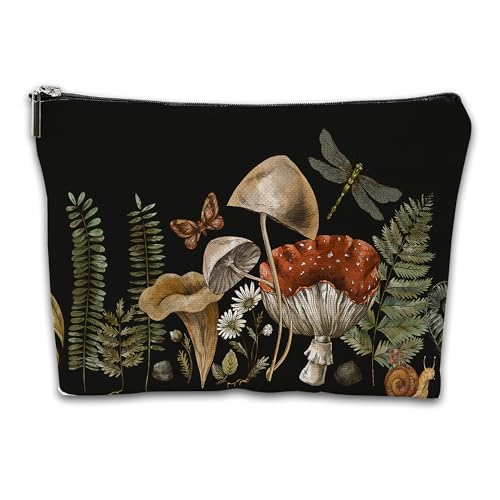 iapodiad Make-up-Tasche, abstrakte tropische Blumen, Kosmetiktasche, Mini-Reise-Kulturbeutel, Organizer, Make-up-Pinsel, ästhetisches Zubehör, wasserdichte Aufbewahrungstasche für Frauen, Vintage von iapodiad