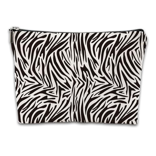 iapodiad Make-up-Tasche, mehrfarbige Schmetterlinge, personalisierte Kosmetiktasche mit Reißverschluss, wasserdicht, niedliche Make-up-Tasche, Damen-Geschenkidee, Kosmetiktasche, Zebra-Print, von iapodiad