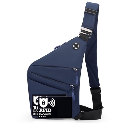 ibalulu Anti Diebstahl Tasche, Diebstahlsichere Umhängetasche mit Mehrfachtasche Schultertasche Wasserresistente Brusttasche, Sicherheitstasche Reise, Diebstahlsicher für Damen & Herren von ibalulu