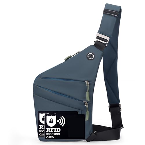 ibalulu Anti Diebstahl Tasche, Diebstahlsichere Umhängetasche mit Mehrfachtasche Schultertasche Wasserresistente Brusttasche, Sicherheitstasche Reise, Diebstahlsicher für Damen & Herren von ibalulu