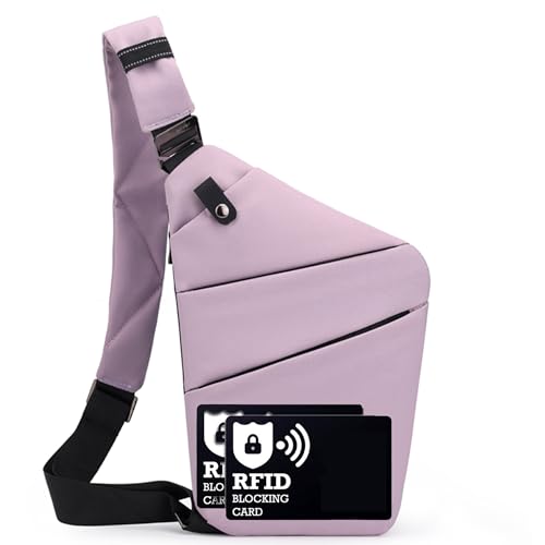 Ibalulu Anti Diebstahl Tasche wasserdichte Umhängetasche mit Reflektierenden Sicherheitsstreifen, Bauchtasche Taschen Schultertasche Sicherheitstasche Reise, Diebstahlsicher für Damen & Herren von ibalulu