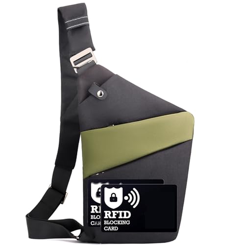 Ibalulu Anti Diebstahl Tasche wasserdichte Umhängetasche mit Reflektierenden Sicherheitsstreifen, Bauchtasche Taschen Schultertasche Sicherheitstasche Reise, Diebstahlsicher für Damen & Herren von ibalulu