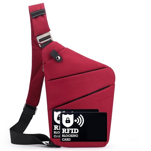 Ibalulu Anti Diebstahl Tasche wasserdichte Umhängetasche mit Reflektierenden Sicherheitsstreifen, Bauchtasche Taschen Schultertasche Sicherheitstasche Reise, Diebstahlsicher für Damen & Herren von ibalulu