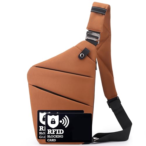 Ibalulu Anti Diebstahl Tasche wasserdichte Umhängetasche mit Reflektierenden Sicherheitsstreifen, Bauchtasche Taschen Schultertasche Sicherheitstasche Reise, Diebstahlsicher für Damen & Herren von ibalulu