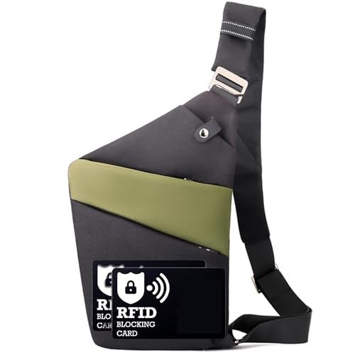 Ibalulu Anti Diebstahl Tasche wasserdichte Umhängetasche mit Reflektierenden Sicherheitsstreifen, Bauchtasche Taschen Schultertasche Sicherheitstasche Reise, Diebstahlsicher für Damen & Herren von ibalulu