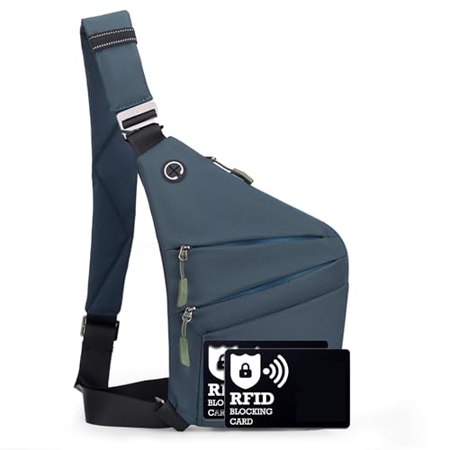 ibalulu Anti Diebstahl Tasche, Diebstahlsichere Umhängetasche mit Mehrfachtasche Schultertasche Wasserresistente Brusttasche, Sicherheitstasche Reise, Diebstahlsicher für Damen & Herren von ibalulu