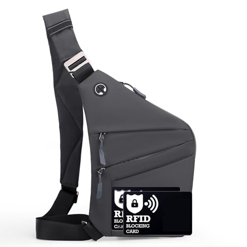 ibalulu Anti Diebstahl Tasche, Diebstahlsichere Umhängetasche mit Mehrfachtasche Schultertasche Wasserresistente Brusttasche, Sicherheitstasche Reise, Diebstahlsicher für Damen & Herren von ibalulu