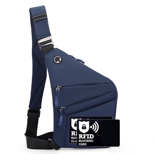 ibalulu Anti Diebstahl Tasche, Diebstahlsichere Umhängetasche mit Mehrfachtasche Schultertasche Wasserresistente Brusttasche, Sicherheitstasche Reise, Diebstahlsicher für Damen & Herren von ibalulu