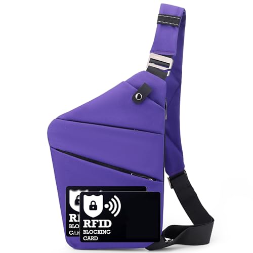 ibalulu Anti-Diebstahl wasserdichte Anti diebstahl umhängetasche mit Reflektierenden Sicherheitsstreifen, Bauchtasche taschenSchultertasche Sicherheitstasche Reise, Diebstahlsicher für Damen & Herren von ibalulu