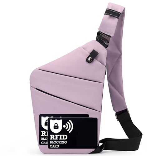 ibalulu Anti-Diebstahl wasserdichte Anti diebstahl umhängetasche mit Reflektierenden Sicherheitsstreifen, Bauchtasche taschenSchultertasche Sicherheitstasche Reise, Diebstahlsicher für Damen & Herren von ibalulu