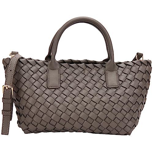 ibalulu Handtasche Damen, PU Leder Retro Gewebte Umhängetasche Damen Tote Bag 2-teiliges Set Shopper Tasche Damen Crossbody Bag Schultertasche Groß Geeignet für Freizeit, Shopping und Wochenendreisen von ibalulu