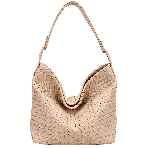 ibalulu Handtasche Damen Tote Bag, Shopper Damen Groß PU Leder Geflochtene Tasche Retro Schultertasche Mode Umhängetasche mit Geldbörse, Klassisch Henkeltaschen Kosmetiktasche Arbeit Freizeit Tasche von ibalulu