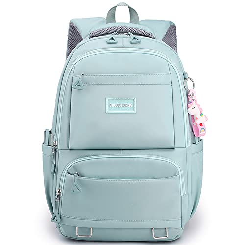 Ibalulu Rucksack Damen Schulrucksack 15.6 Zoll Laptop Rucksack, Nylon Schulranzen Teenager Multi-Tasche Wasserdicht Schultasche Daypacks Groß Backpack für Jungen Teenager School Bag(Blau) von ibalulu