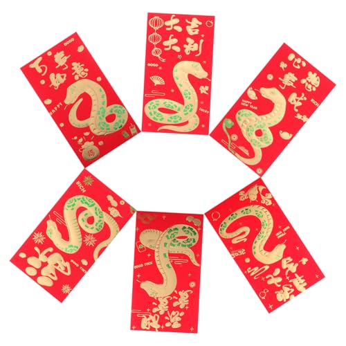 ibasenice 6stücke Rote Umschläge Für Chinesische Neujahr Glücksumschläge Im Schlange Design Hongbao Geldgeschenke Für Feste Und Feiern von ibasenice