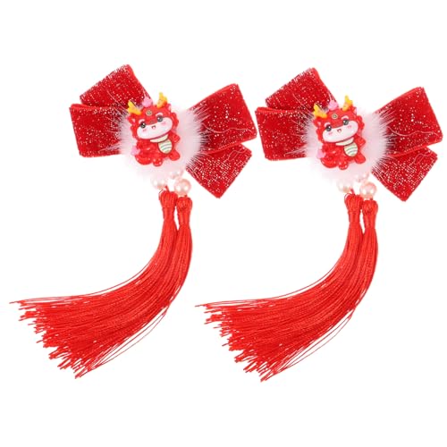 1 Paar Jahr der Drachen-Haarnadel chinesische Haarnadel Chinesische Haarstäbchen seidenband bändchen kleines Mädchen Haarspangen Essstäbchen Haarnadeln Damen Haarschmuck Metall von ibasenice