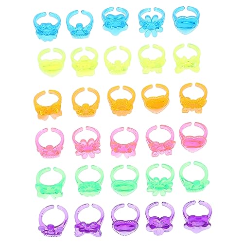 ibasenice 100stücke Mädchen Ringe Aus Plastik Verstellbare Spielzeuge Für Verkleidung Cartoon Design Farben Zufällig Für Kindergeburtstagsfeiern Und Partys von ibasenice