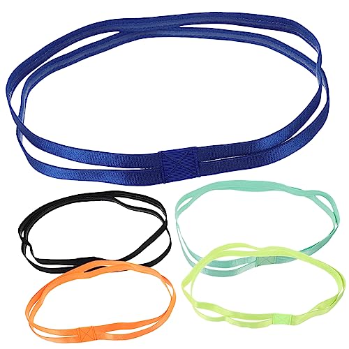 ibasenice 1 Satz Teiliges Elastische Sport Stirnbänder Rutschfeste Headbands Für Yoga Fitness Und Alltag Bunten Farben Grün Schwarz Orange Neon Gelb Blau Für Damen Und 5 Stück von ibasenice