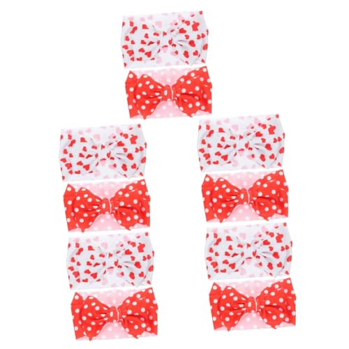 ibasenice 10 Stk Haarschmuck Für Kinder Haarband Stirnband Kreativer Kopfschmuck Bowknot-haarschmuck Haarbänder Für Kinder Party-kopfschmuck Stoff Elastisch Rosa Blütenkopf Baby von ibasenice