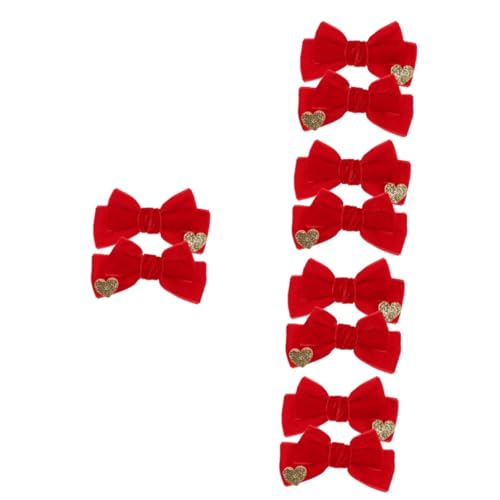 ibasenice 10 Stk Haarspange Aus Samt Haarschmuck Für Babys Baby Haarspangen Haarschleifen Krokodilklemme Chiffon-haarschleife Babyhaar Tiara Mädchen Rot Kleinkind Seitenclip von ibasenice