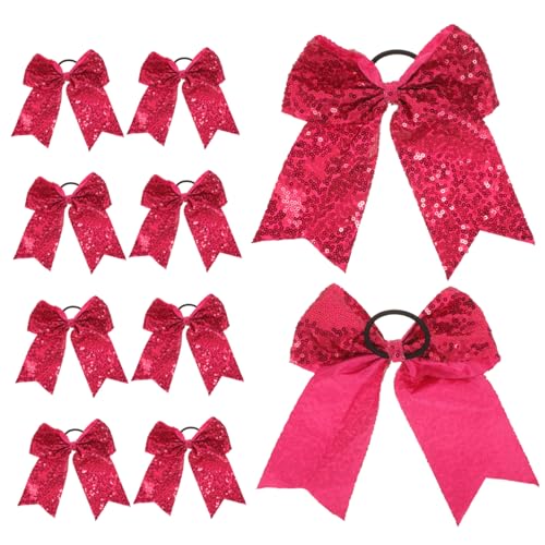 ibasenice 10stücke Cheerleader Haarschleifen Aus Haargummis Mit Schleife Für Mädchen Cheerleading Frisuren Befestigung Für Lockiges Glattes Oder Gewelltes Haar von ibasenice