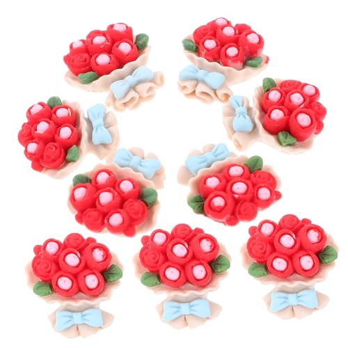 ibasenice 10 Stück Teiliges Miniatur Blumen aus Resin Flache Charms im Bouquet Design Leichte DIY Schmuckanhänger für Handyhüllen Kleidung Accessoires und Bastelprojekte Langlebig und von ibasenice