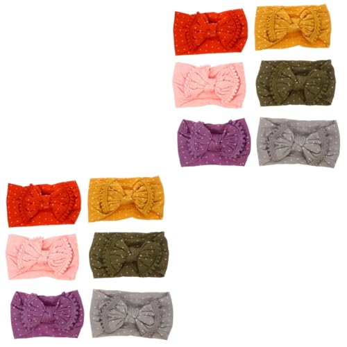 ibasenice 12 Stk Schleife Stirnband Stirnbänder Für Mädchen Dot Headwraps Mit Schleifen Requisiten Für Fotoautomaten Weiche Turban-kopftücher 0-3 Monate Kleinkind Baotou Nylon von ibasenice