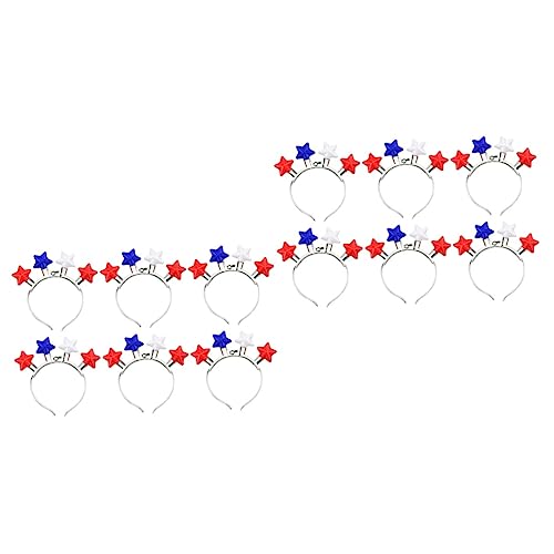 ibasenice 12 Stk Stirnband Karneval-cosplay Dekorative Stirnbänder Unabhängigkeit Patriotische Geschenke Led-sterne-kopfbedeckung Haargummis Für Mädchen Led-dekor P.s Lieferungen Blitz von ibasenice
