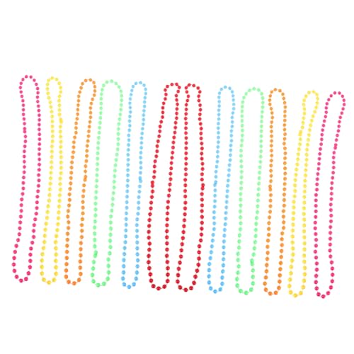 ibasenice 12 Stück Teiliges Neon party perlenketten Bunte Kunststoffhalsketten Robust und Vielseitig für Karneval Maskenball Neujahrsfeier und Faschingskostüme von ibasenice