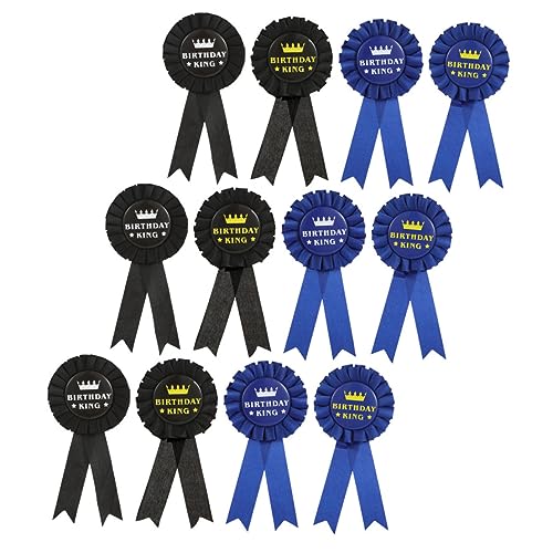 ibasenice 12 Stück Teiliges Party Abzeichen mit Stilvollen Geburtstagsbroschen in Schwarz und Blau mit Goldenen und Weißen Schriftzügen Dekorative Anstecknadeln für Geburtstagsfeiern für von ibasenice
