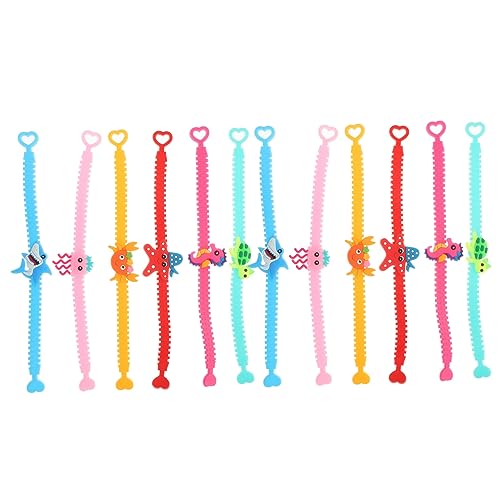 ibasenice 12 Stück Teiliges Verstellbare PVC Armbänder mit Niedlichen Meeresbewohnern Wie Schildkröte Quallen und Krabben Leichte Party Wristbands für Erwachsene von ibasenice
