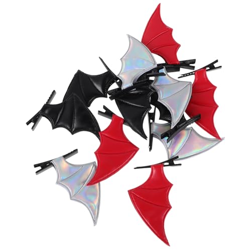 ibasenice 12stücke Fledermaus-haarspangen Clips Für Damen Haarschmuck Aus Pu-leder Dekorative Haarspangen Fledermaus-accessoires Für Alltag Und Partys von ibasenice