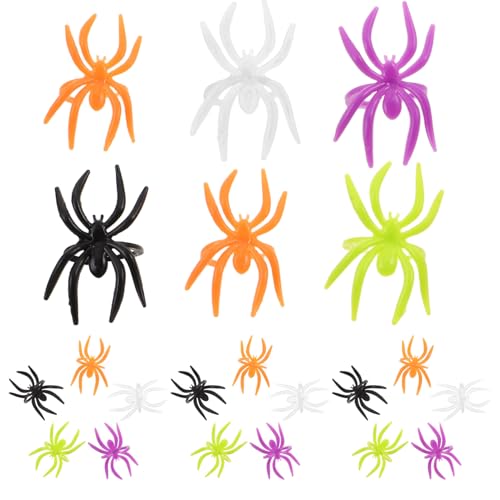 ibasenice 120 Stück Halloween Spinnenringe Kleine Kunststoffspinnen für DIY Deko für Cupcake Toppers und Streichkostümzubehör von ibasenice