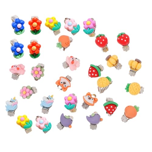 ibasenice 15 Paare Teiliges Ohrclips Blumen und Fruchtmotive Painless Clip Ohrringe für Mädchen Party Schmuck Festliche Accessoires für Kleinkinder und Jugendliche von ibasenice
