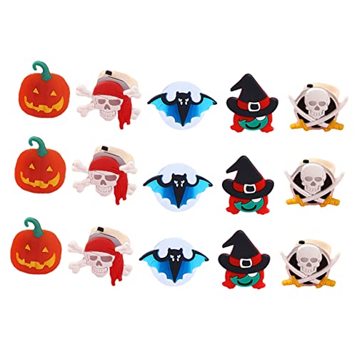ibasenice 15 Stück Teiliges Halloween LED Ringe aus PVC für Erwachsene Lustige Finger Ringe mit Halloween Motiven für Kostümpartys und Spiele Sicher und Wiederverwendbar von ibasenice
