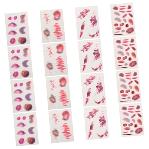ibasenice 16blätter Halloween Zombie Makeup Realistische Wunden Tattoos Temporäre Narben Aufkleber Für Cosplay Partys Und Kreative Projekte von ibasenice