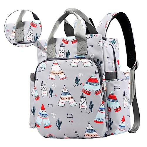 ibasenice Babytasche Aus Nylon Mit Großem Fassungsvermögen Wickeltasche Mit Separaten Aufbewahrungstaschen Babyrucksack Für Ausflüge in Dunkelgrau von ibasenice