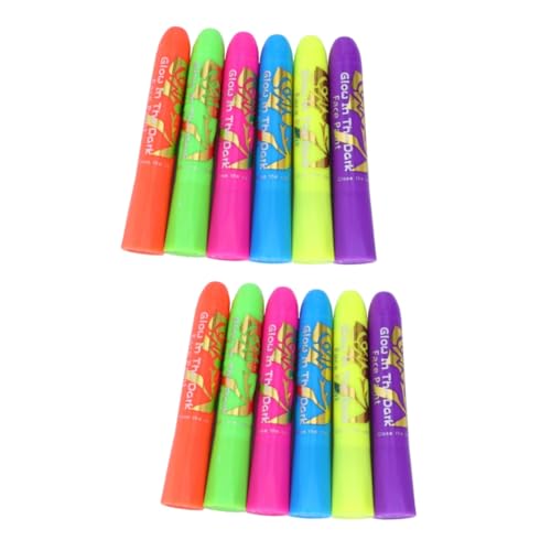 ibasenice 2 Sätze 6 Glow in the Dark Body Paint Buntstifte Marker für Farbstifte Gesichtsfarben wachsmalstifte abwaschbare Farbe Zeichenstifte zum Ausmalen Schminkstift Kind von ibasenice