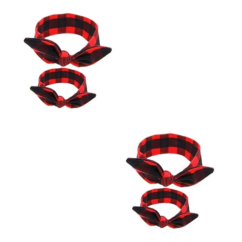 ibasenice 2st Kopftuch Für Kleinkinder Haargummis Für Kleinkinder Kleinkind-turban Säuglingsanzug Haarband Baby Stirnbänder Für Kleinkinder Babyanzüge Haarbänder Stirnband Plaid Eltern-kind von ibasenice