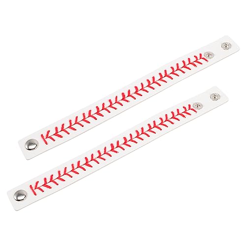 ibasenice 2 Stück Baseball Woven Leather Armband für Männer und Frauen Geflochtenes PU Lederarmband für Sportliebhaber für Partys und Besondere Anlässe von ibasenice