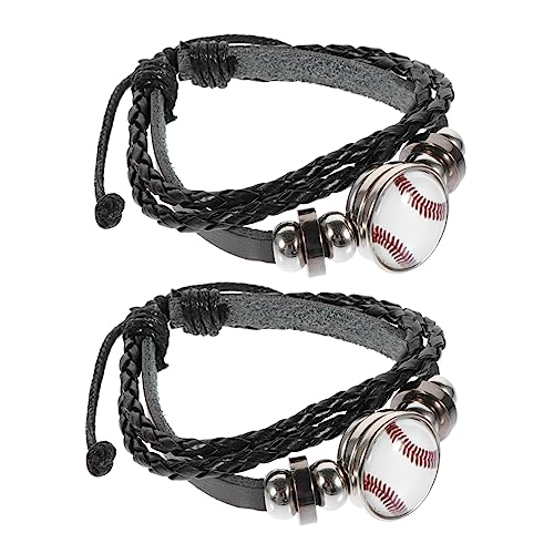ibasenice 2stücke Baseball-armband Geflochten Perlenarmband Für Damen Und Herren Als Geburtstagsgeschenk Für Partys Reisen Und Alltag von ibasenice