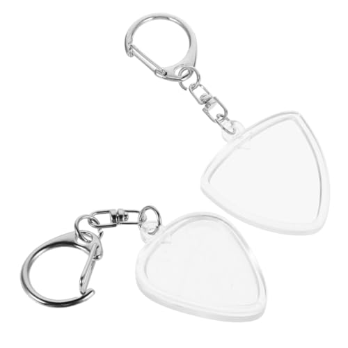 ibasenice 2 Stück Gitarrenplektrenhalter Transparentes Plectrum Case mit Schlüsselanhänger Kompakter Robuster Gitarren-Pick Organizer für Musiker Unterwegs von ibasenice