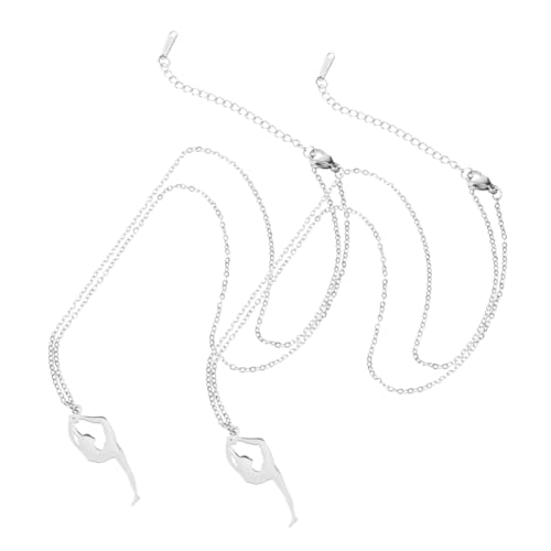 ibasenice 2 Stück Halsketten mit Turn Anhänger Sportliche Schmuckketten für Damen und Herren Halsketten Robust Elegant und Vielseitig Kombinierbar von ibasenice