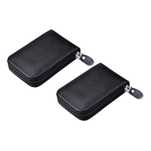 ibasenice 2stücke Kreditkartenetui Aus Rindsleder Für Damen Kleiner Kartenhalter Mit Reißverschluss Karten-Organizer Für Kreditkarten Ausweise Und Führerscheine Kompakt Und Praktisch von ibasenice