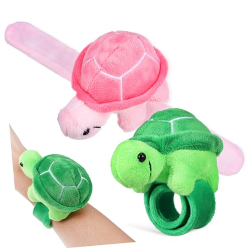 ibasenice 2stücke Tier-motiv Slap-armbänder Mit Plüsch-schildkröte Weiche Dekorative Handgelenk-bänder Für Bequem Und Sicher Für Kostümparty Und Spielspaß von ibasenice