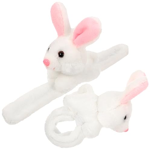 ibasenice 2 Stück Slap Armbänder mit Plüschkaninchen Kindergeburtstagsgeschenke Flexibles und Sicheres für Partys und Kostüme von ibasenice