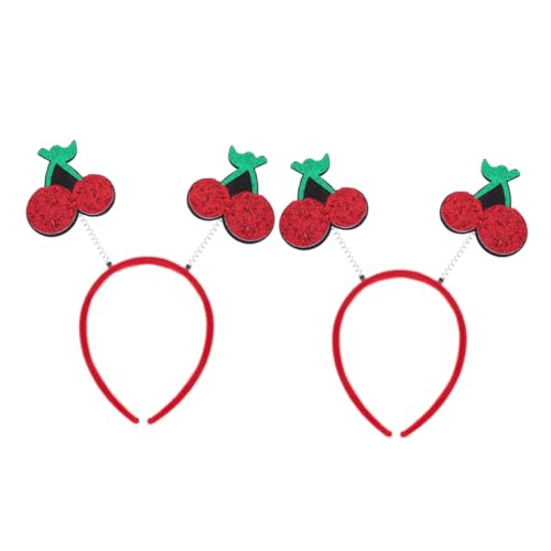 ibasenice 2 Stück Stirnbänder mit Realistischem Kirschmotiv Weiches und Eisenmaterial Elastisch und Hautfreundlich Lustiges Accessoire für Kindergeburtstag Cosplay und Mottopartys von ibasenice