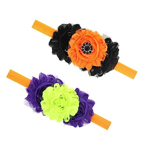 ibasenice 2st Stirnband Kopfbedeckung Für Kleinkinder Kinder Haarband Turban Elastisches Haarband Accessoires Für Festival-haarbänder Rosendekor Mädchen Elastische Kordel Haarteil Krawatte von ibasenice