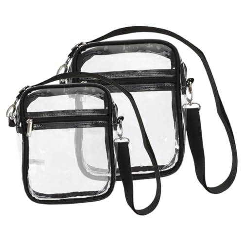 ibasenice 2 Stück Transparente Crossbody Tasche Teiliges PVC für Konzerte Verstellbare Schultertasche mit Reißverschluss Stadion Zugelassene Umhängetasche für Männer und Frauen Modisches von ibasenice